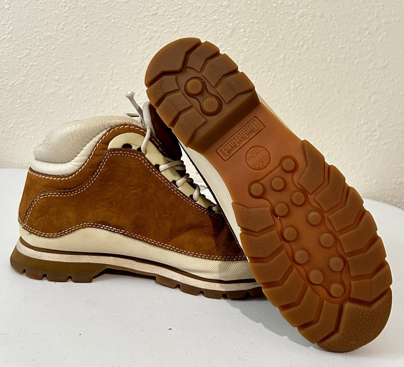 Timberland Men’s Brown Leather Hiker Ankle Boots Lace-Up Lug Sole US 9 M