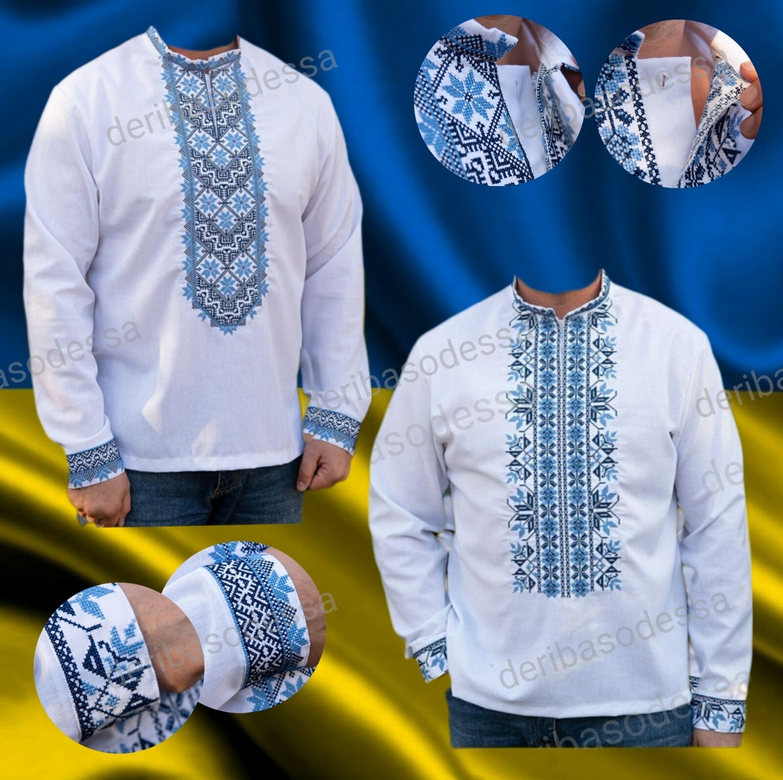 Traditional Ukrainian men’s embroidered shirt Vyshyvanka XS,S,M,L,XL 2XL,3XL,4XL