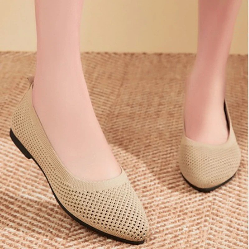 2025 Women Breathable Mesh Flats Slip On Lightweight Soft Casual Loafers Shoes