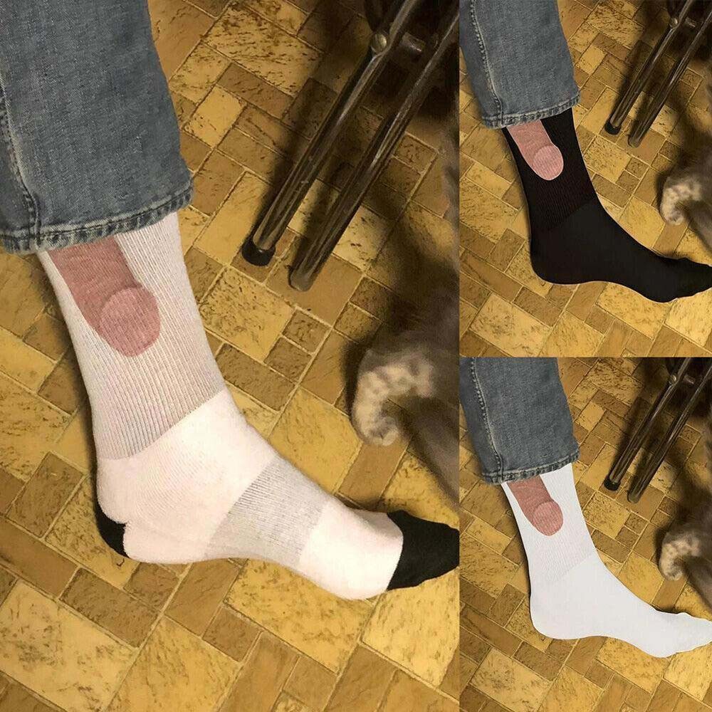 1Pair of Socks For Men Novelty Joke Funny Prank Printing Holiday Gift New
