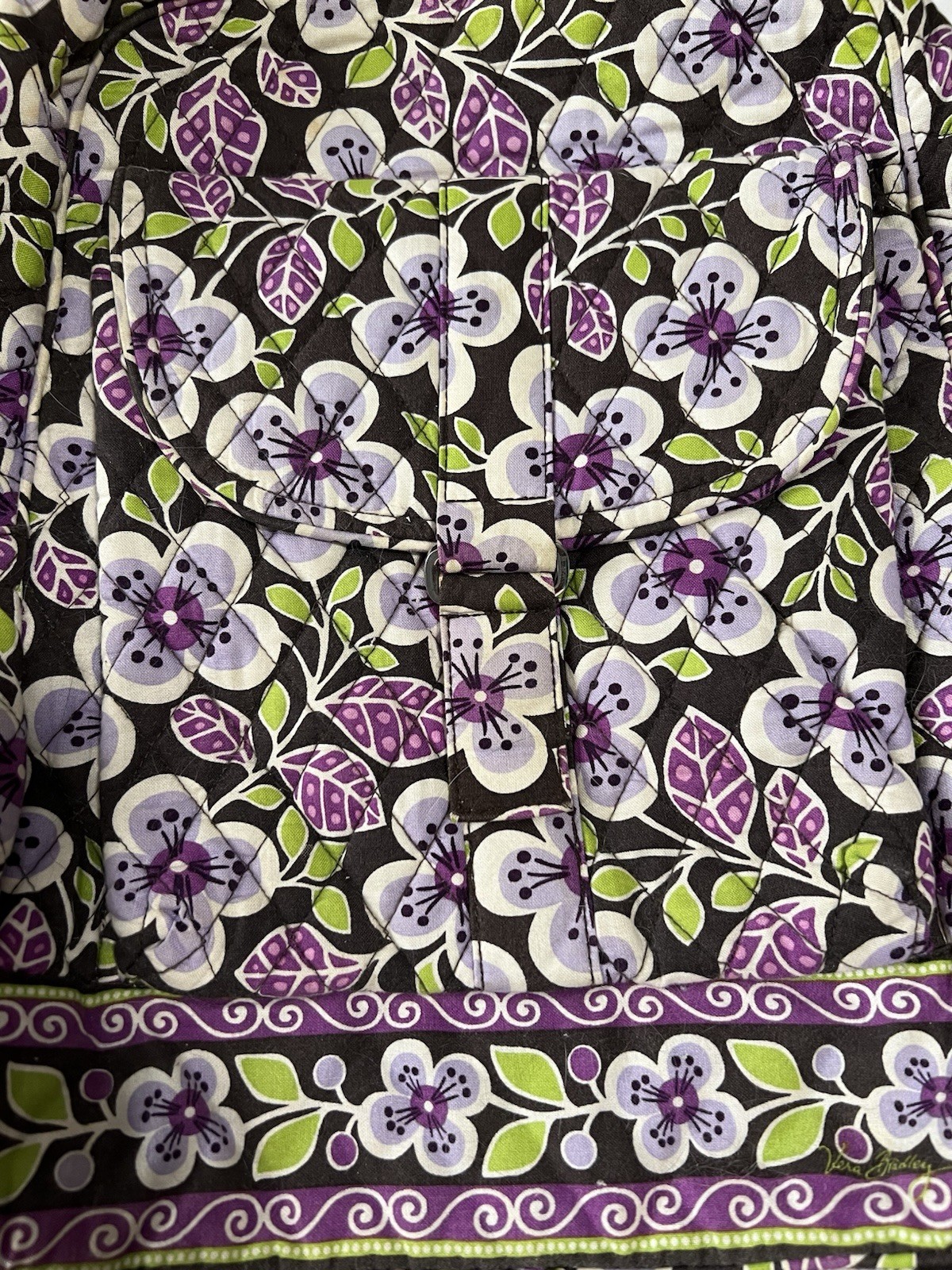 Vera Bradley Girls’ Cotton Backpack Purple Multicolor Floral