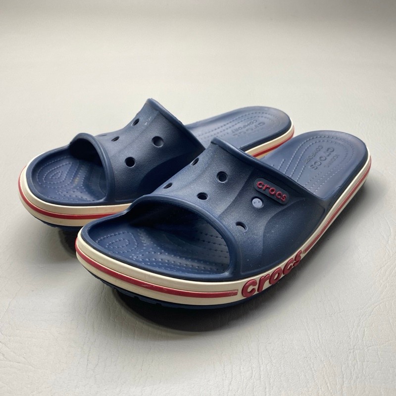 Crocs Adult Bayaband Slide Classic Women’s 12 Men’s 10 Navy Blue Red 1523