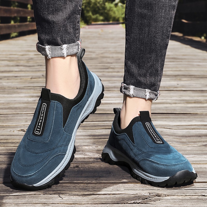 Men’s Slip-On Walking SneakersHiking Orthopedic Slip-On Wide Trail Shoes