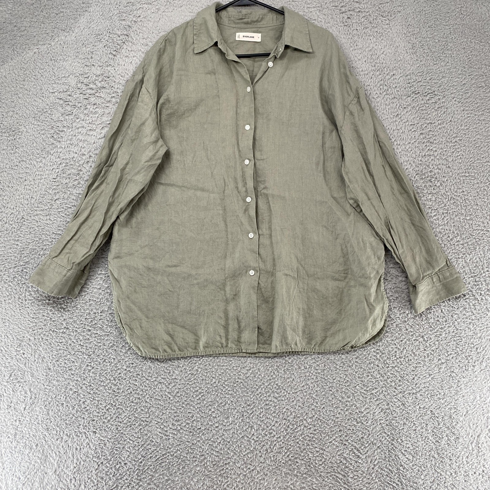 Everlane Linen Shirt Womens XL Button Up Relaxed Long Sleeve Minimalist Capsule
