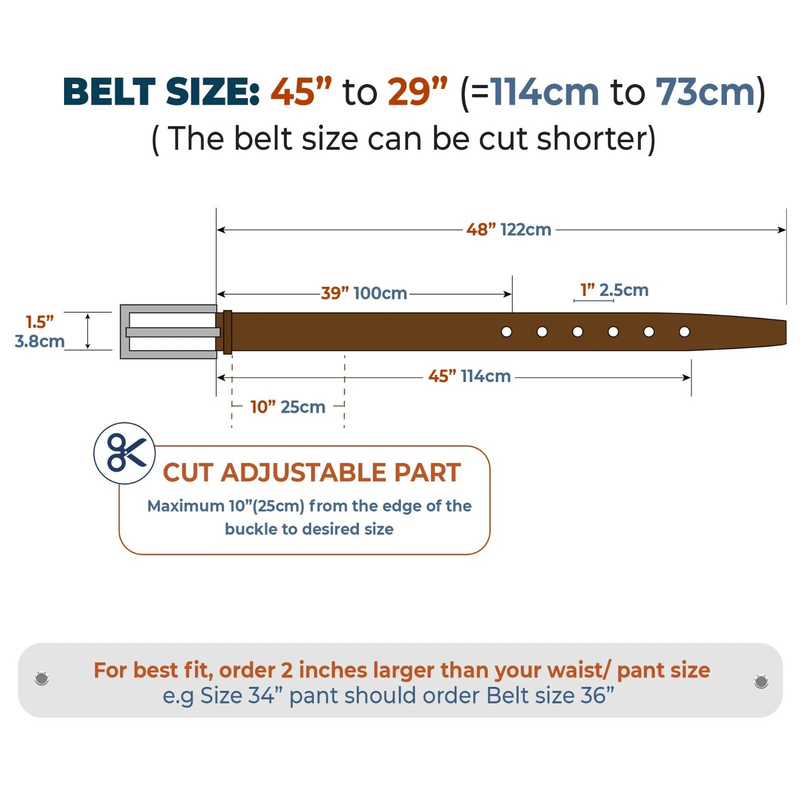Brown Leather Ostrich Belt Genuine Ostrich Leg Leather Skin Men’s Belt – W 1.5”