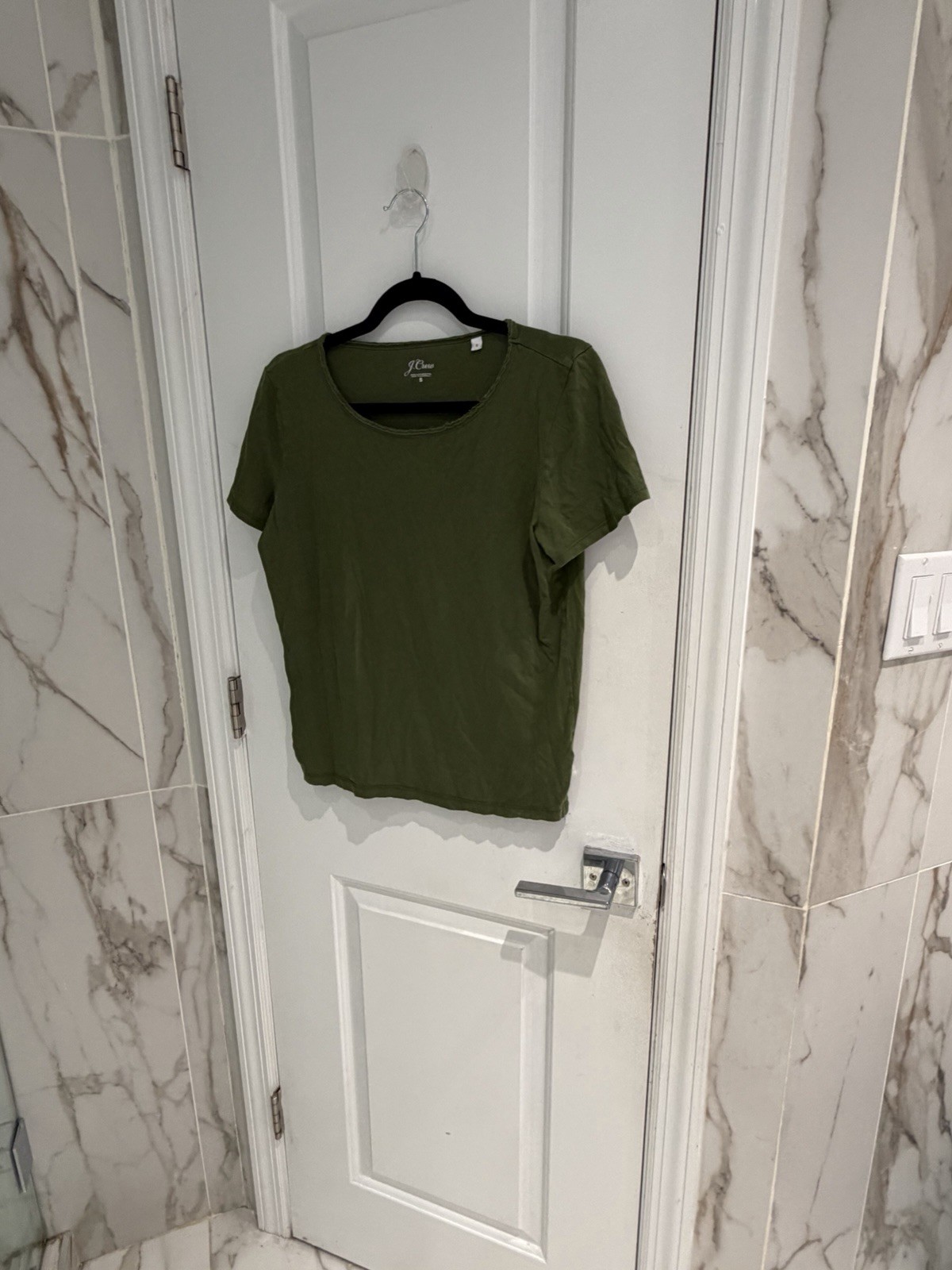 J.Crew Womens Green Crewneck Slub Cotton Classic Tee T-Shirt Size Small