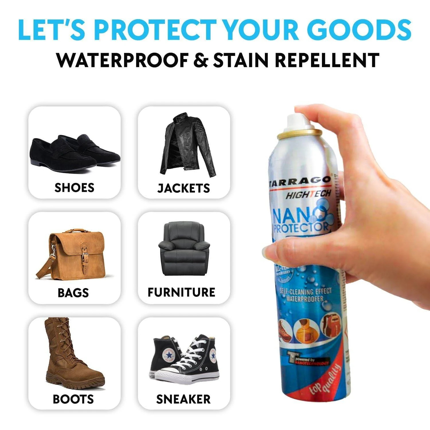 Tarrago Nano Shoe Protector Spray for Leather Suede Nubuck Textile Waterproofer