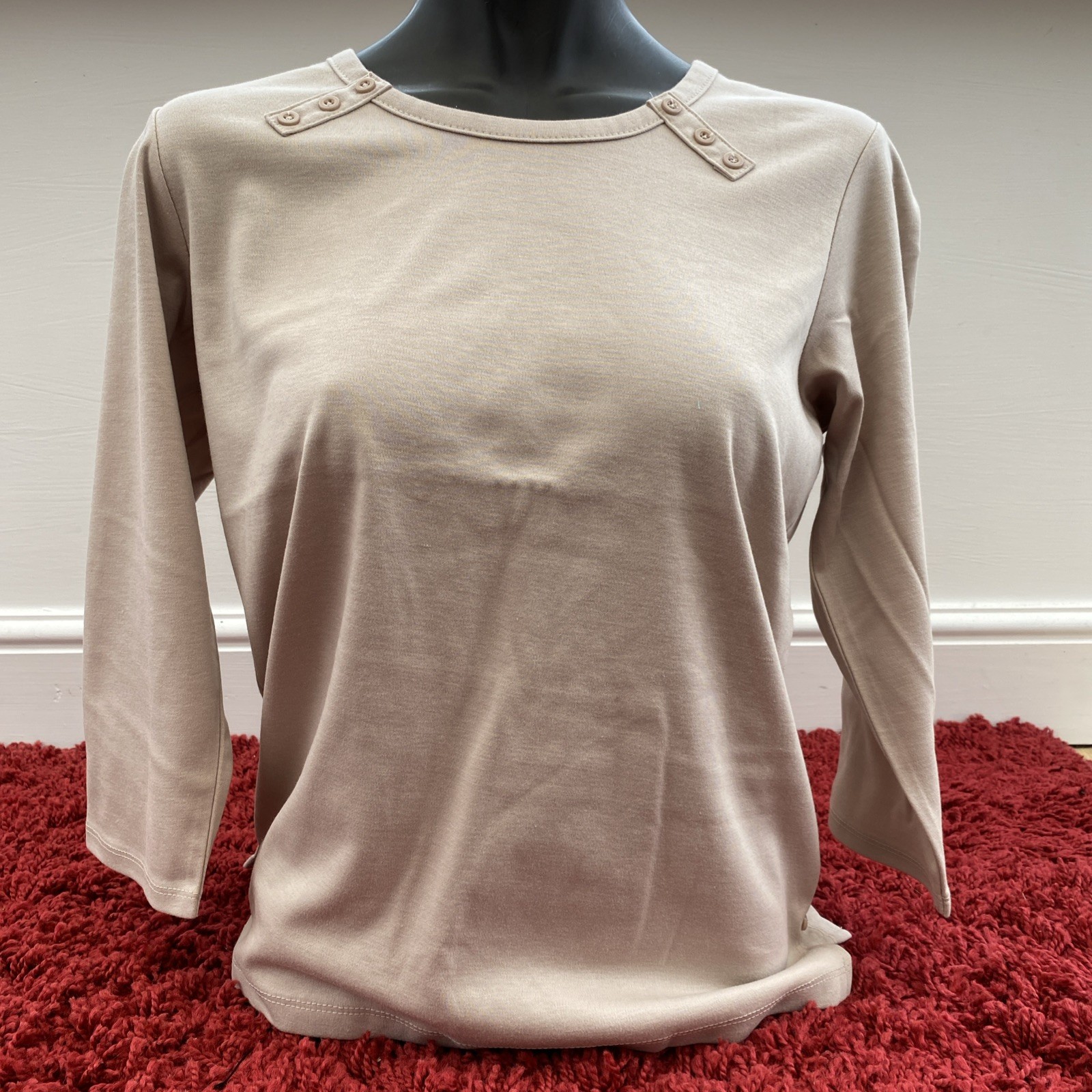 Emreco Ladies Size 12 Cappuccino Colour 3Qtr Sleeve Top, Machine washable BNWT