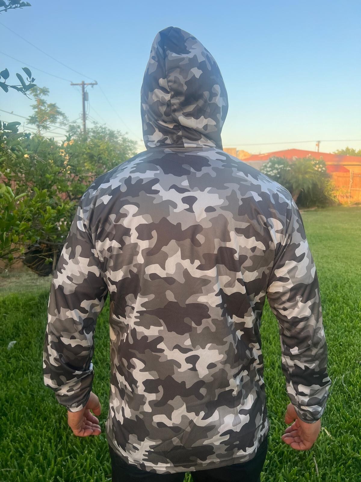 hoodie long sleeve t shirt 100% polyester for UV protection great for work