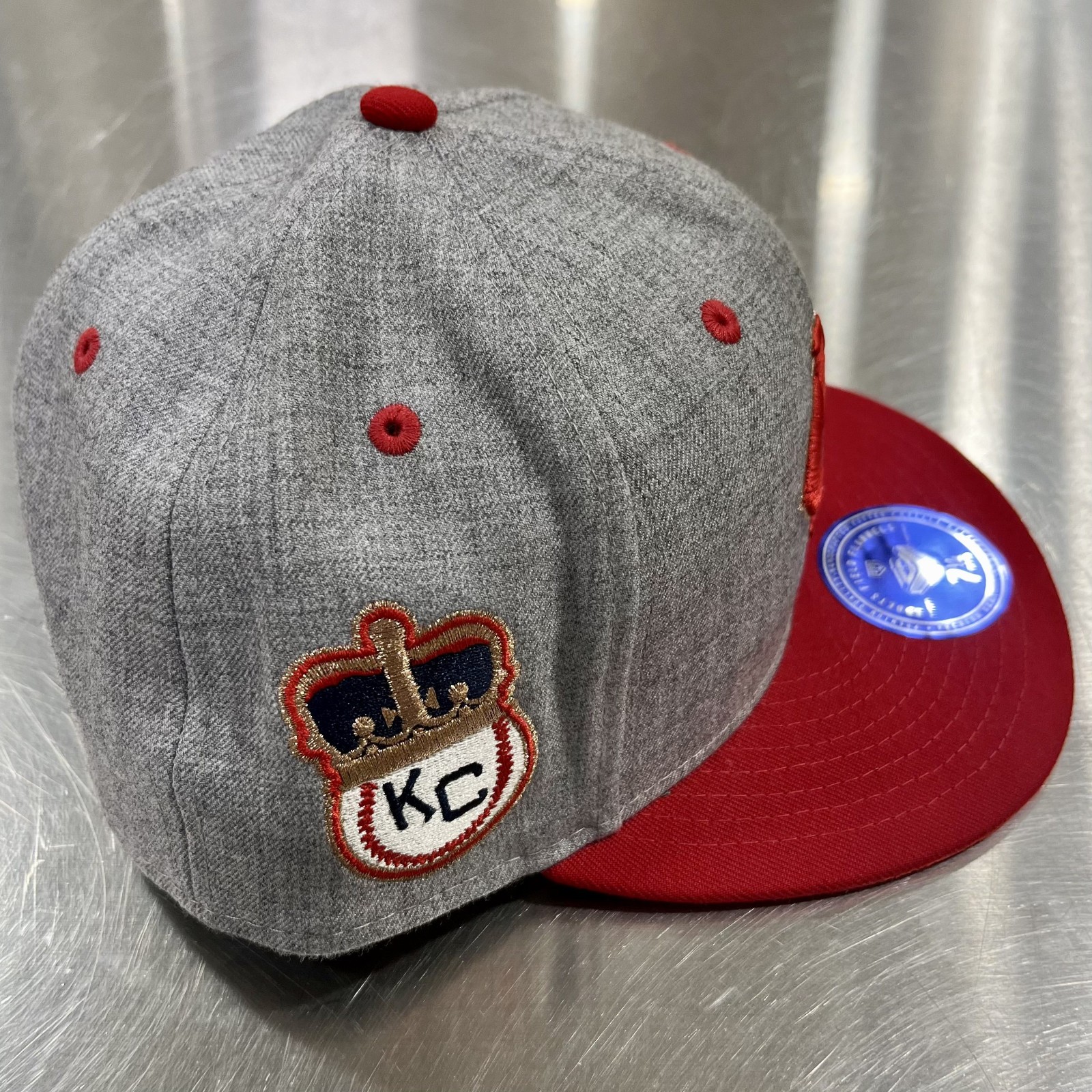 Kansas City Monarchs Logo Patch Negro League Baseball 2 Tone Fitted Hat 7 1/4