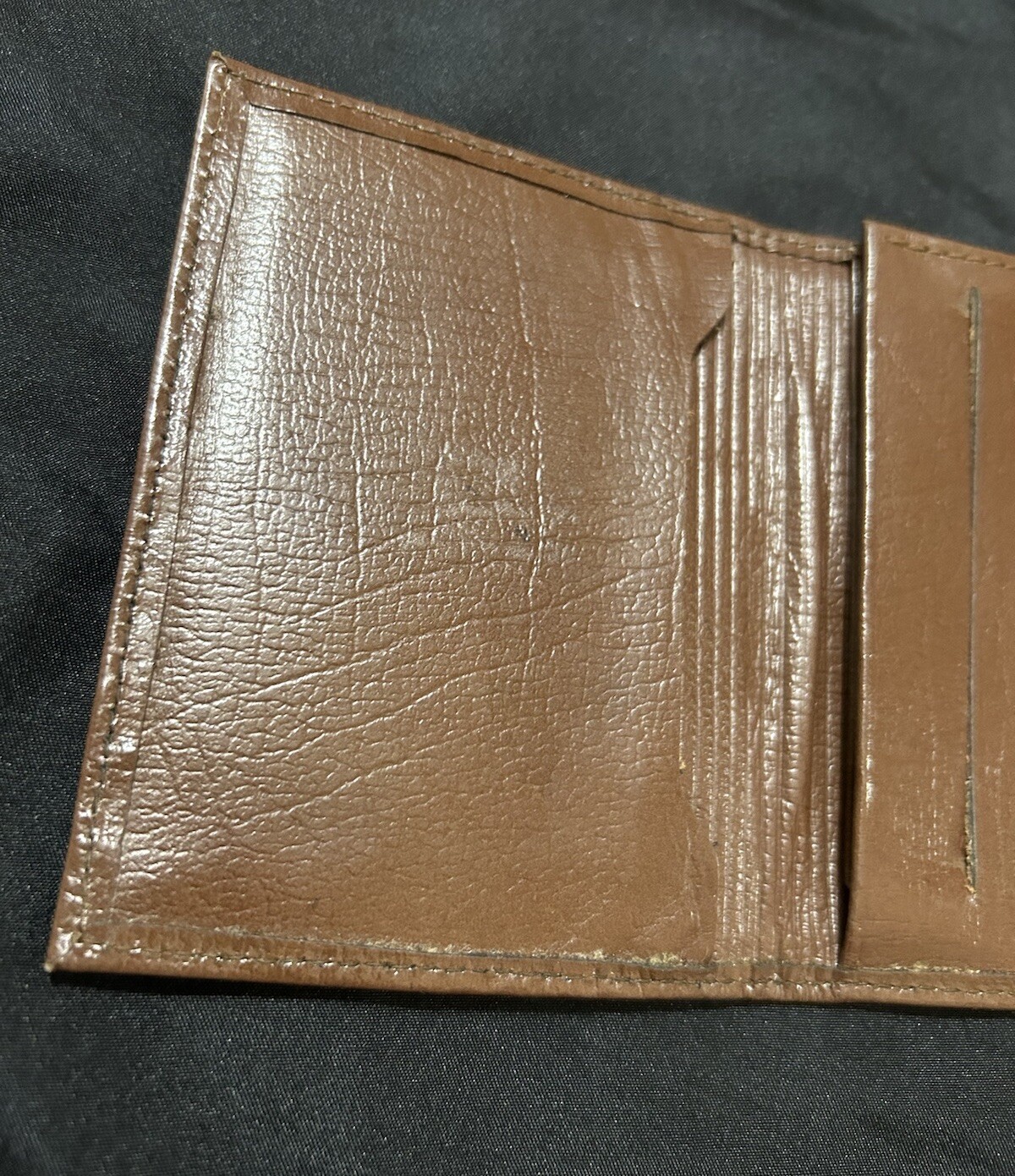 JIF Trifold Slim Fold Wallet Men Leather Brown Multiple Compartments Sleek Thin