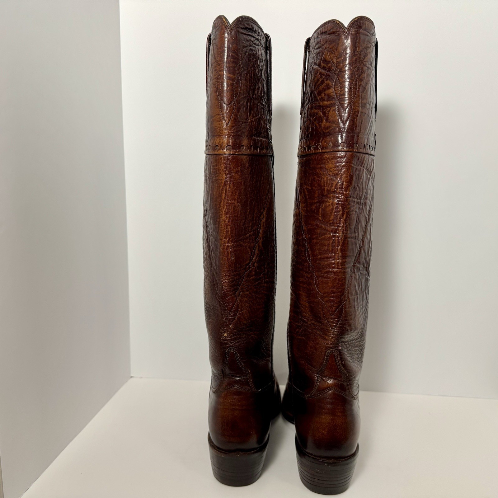 Lucchese 1883 Cutter Bill Cowgirl Boots 6.5A B/O Goat Leather Kennedy Pull On