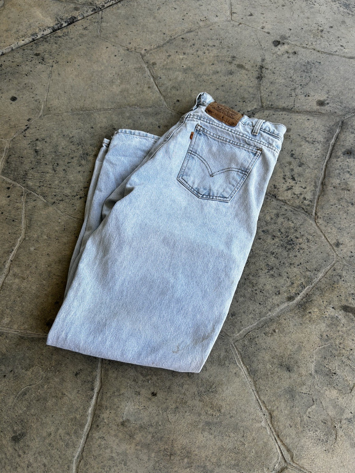 Vtg Levis 550 Orange Tab Relaxed Fit Blue Jeans 36×34