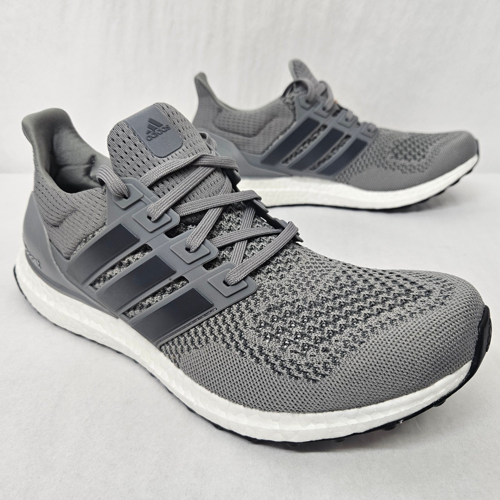 Adidas Ultraboost 1.0 Running Shoes Primeknit HQ4200 Grey White Mens Size 12