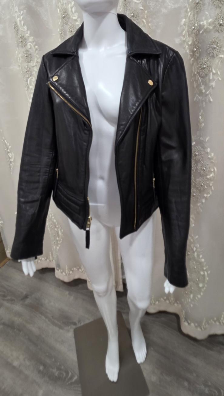 Michael Michael Kors Women’s Black Biker Moto Jacket Full Zip Lined Size M