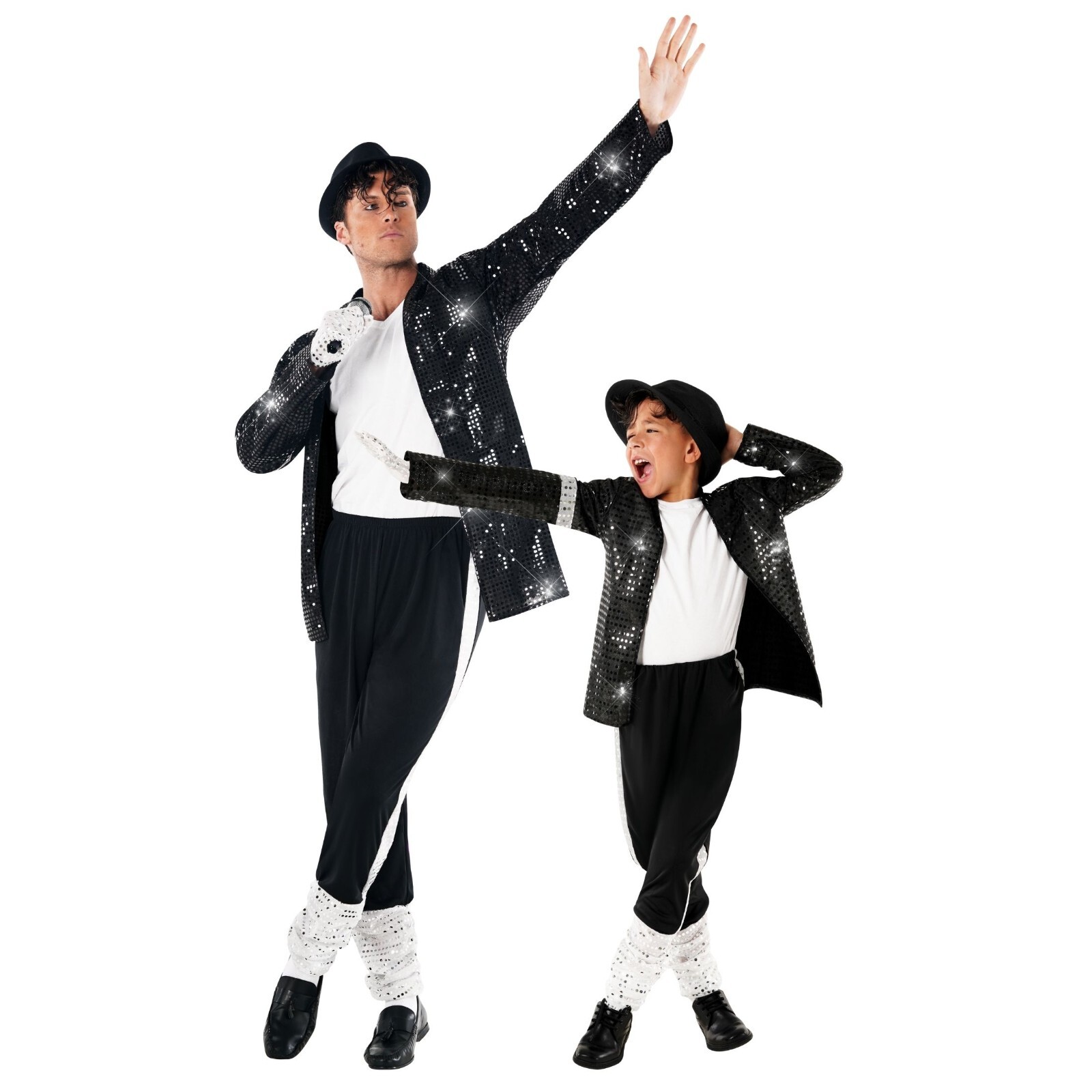Men`s King of Pop Costume Adult 80s MJ Moonwalking Popstar Black Outfit M – 3XL