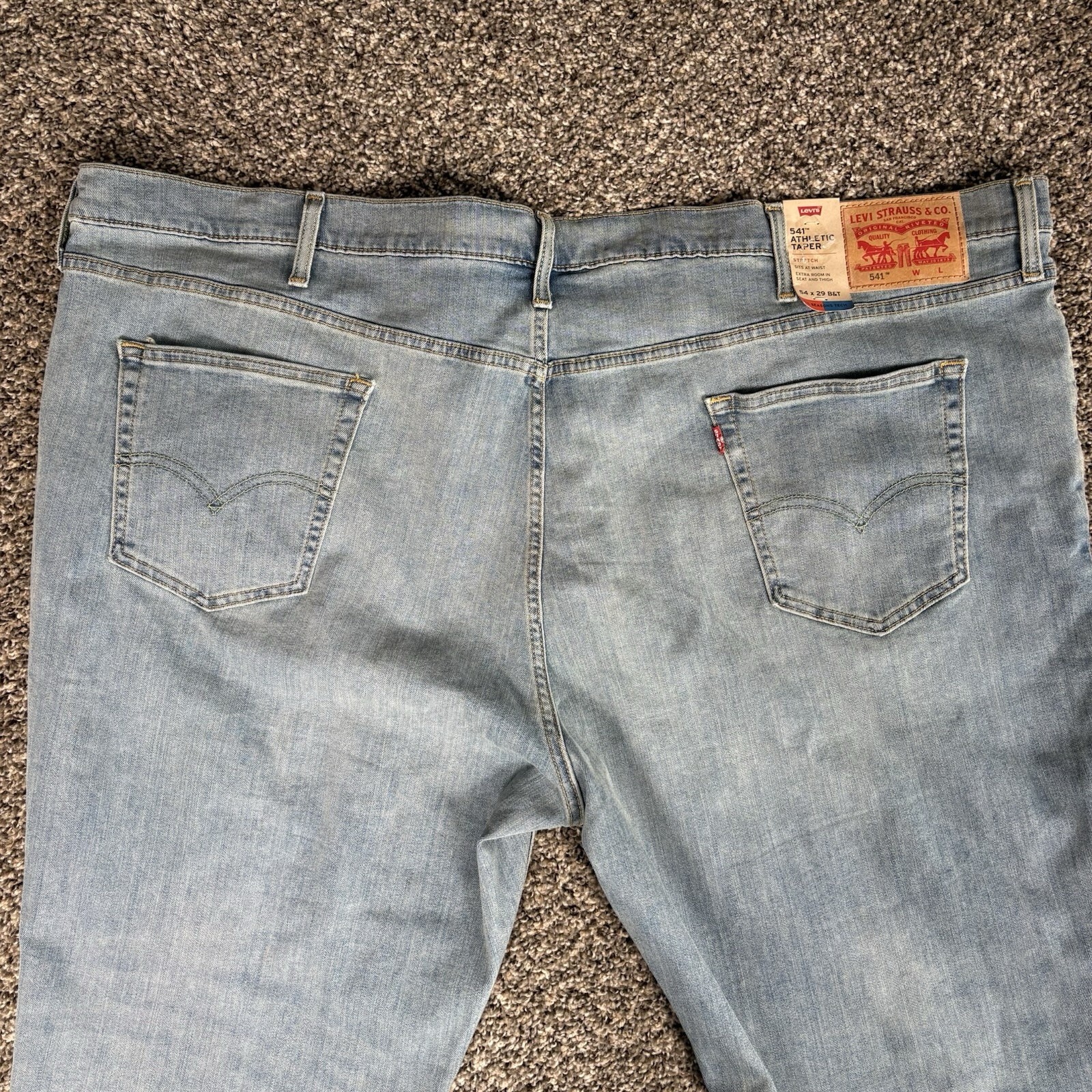 Levi’s 541 Athletic Taper All Seasons Tech Blue Jeans Men’s 54×29 Big & Tall New
