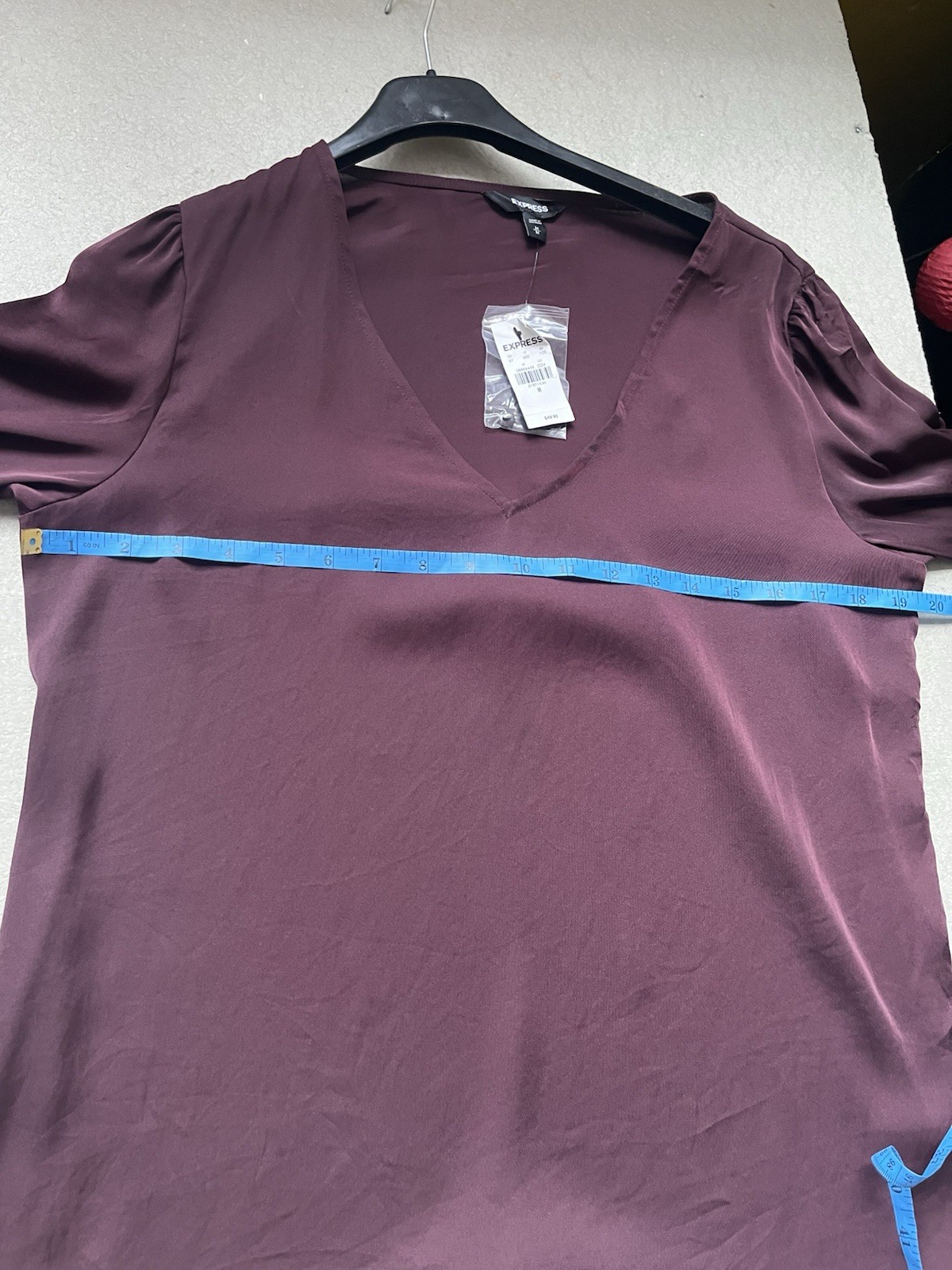 Express blouse deep purple satin fabric delicate button detailing Medium -F1