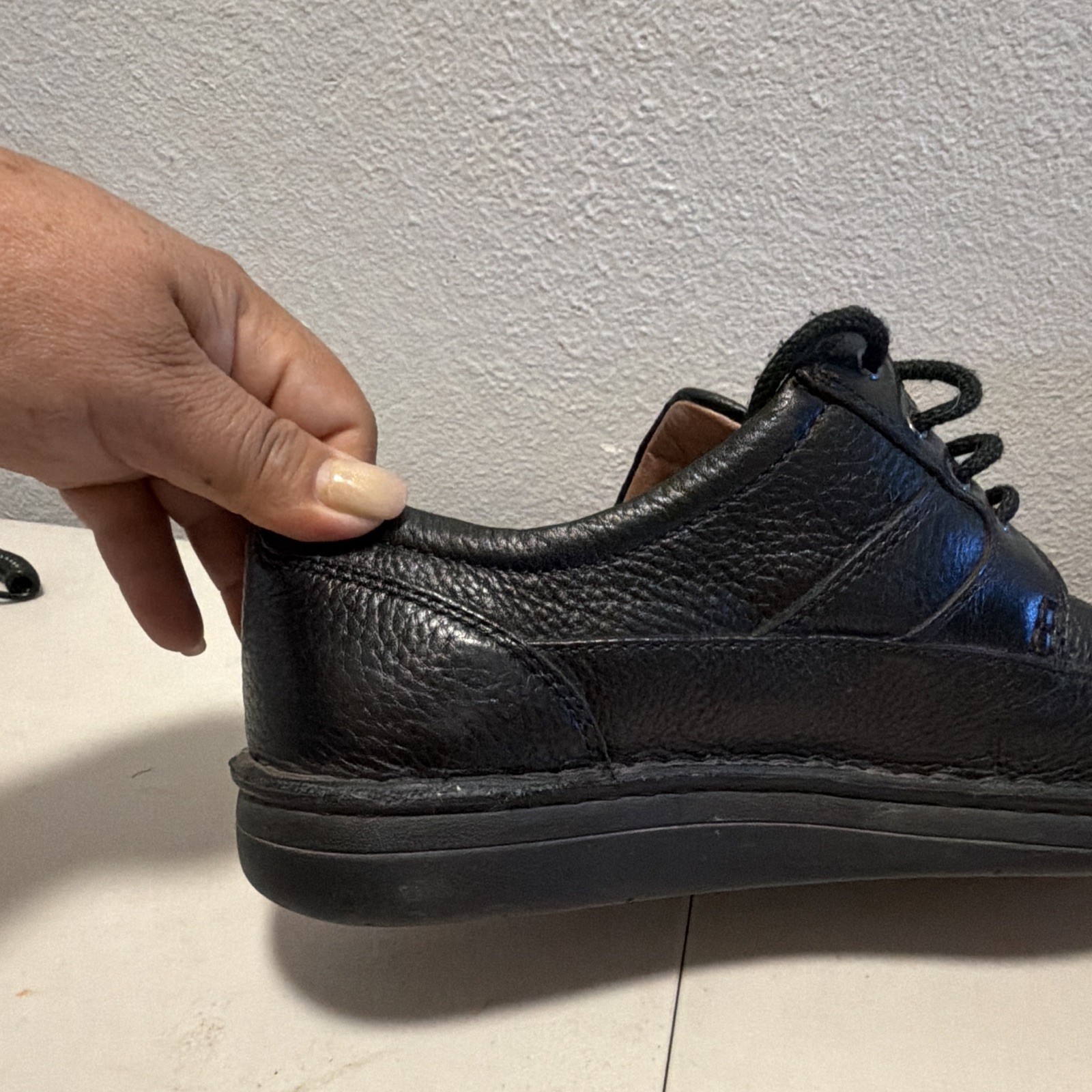Clarks Men’s Black Leather Lace-Up Oxford Shoes Round Toe US 11 M