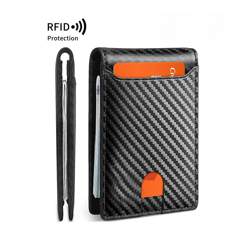 Mens Slim Wallet RFID Blocking Bifold Wallets for Men Minimalist Genuine Leather