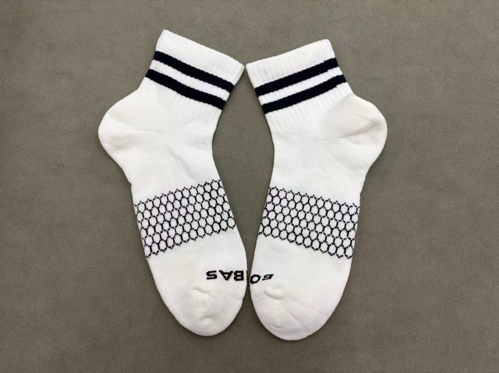 Men’s BOMBAS Retro stripes Quarter socks Size Large 9-13 3 Pairs White