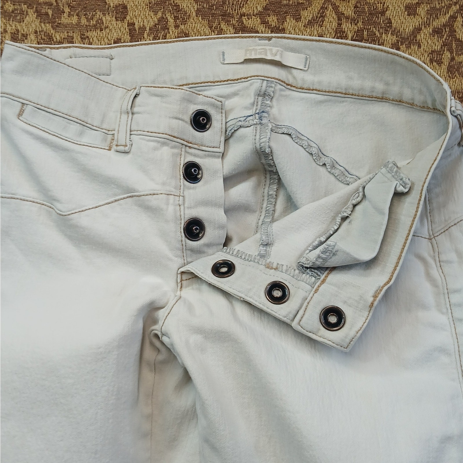 Mavi Audrey Snap Front Low Waist Jeans Womens 29 x 34 Stretch Denim Bootcut L