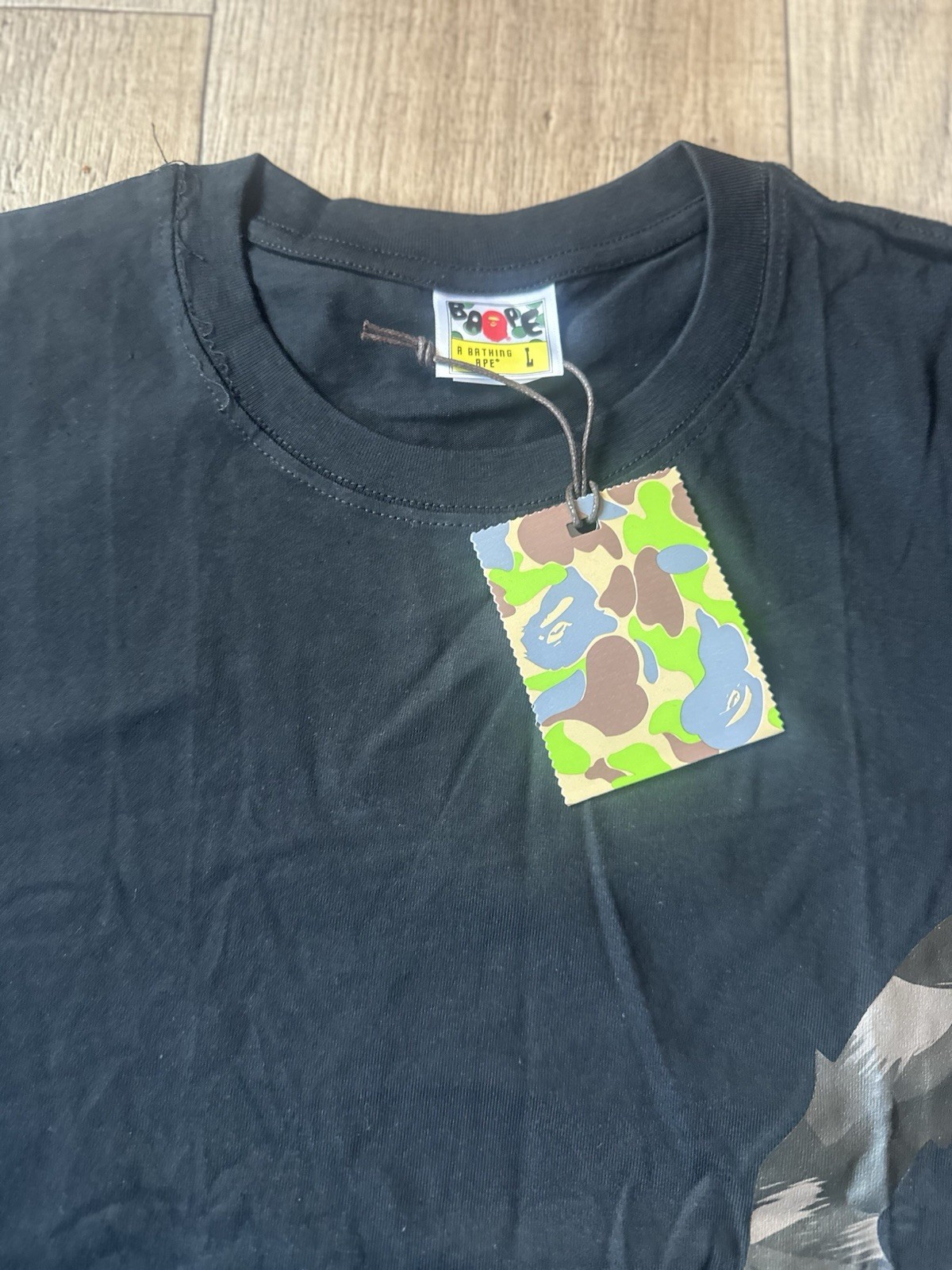 A Bathing Ape BAPE Men’s L Black Short Sleeve Crew Neck Ape Head Graphic Tee