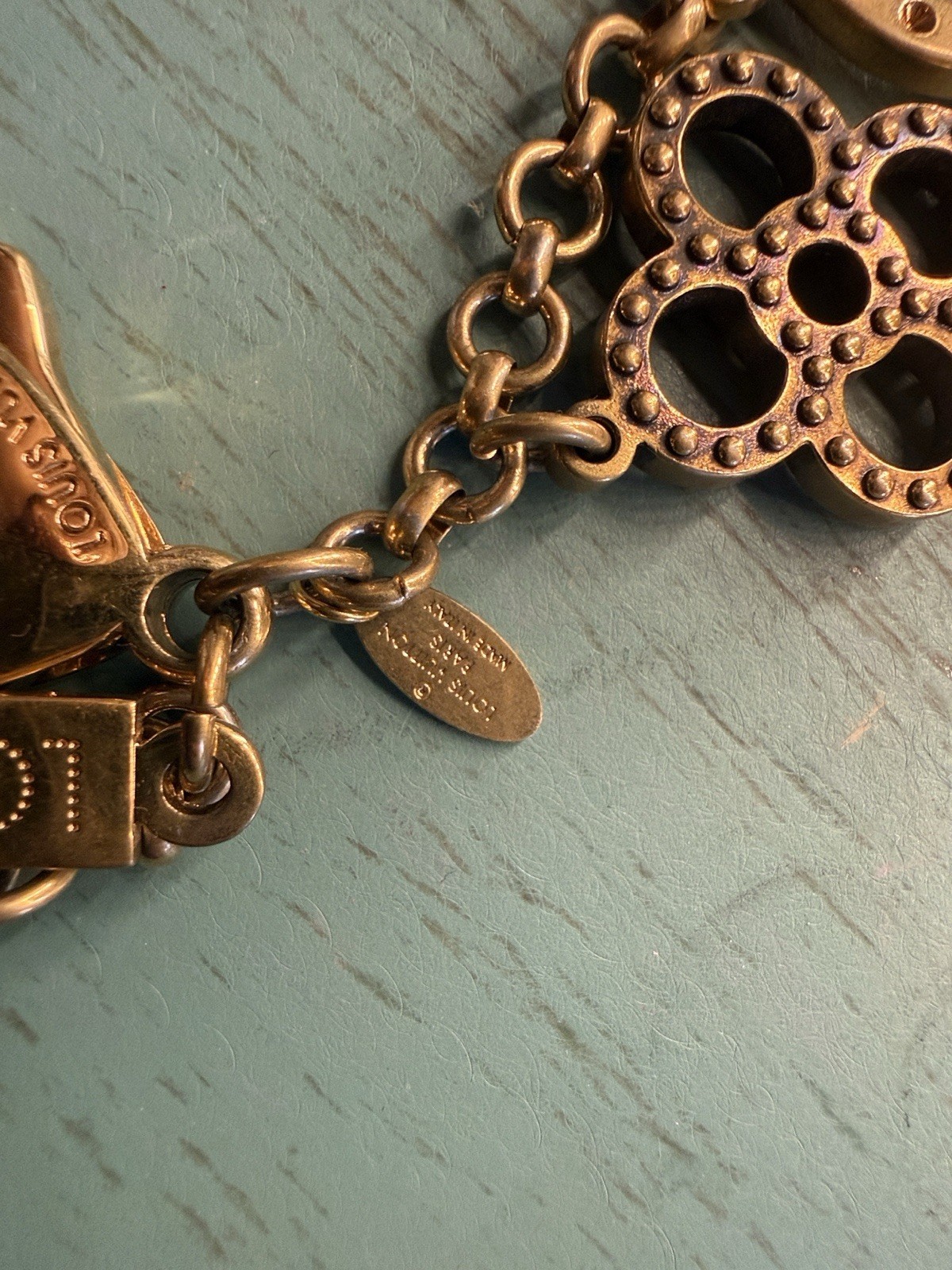 Louis Vuitton Women’s Metal Key Chain Gold/Silver Logo Chain Charm