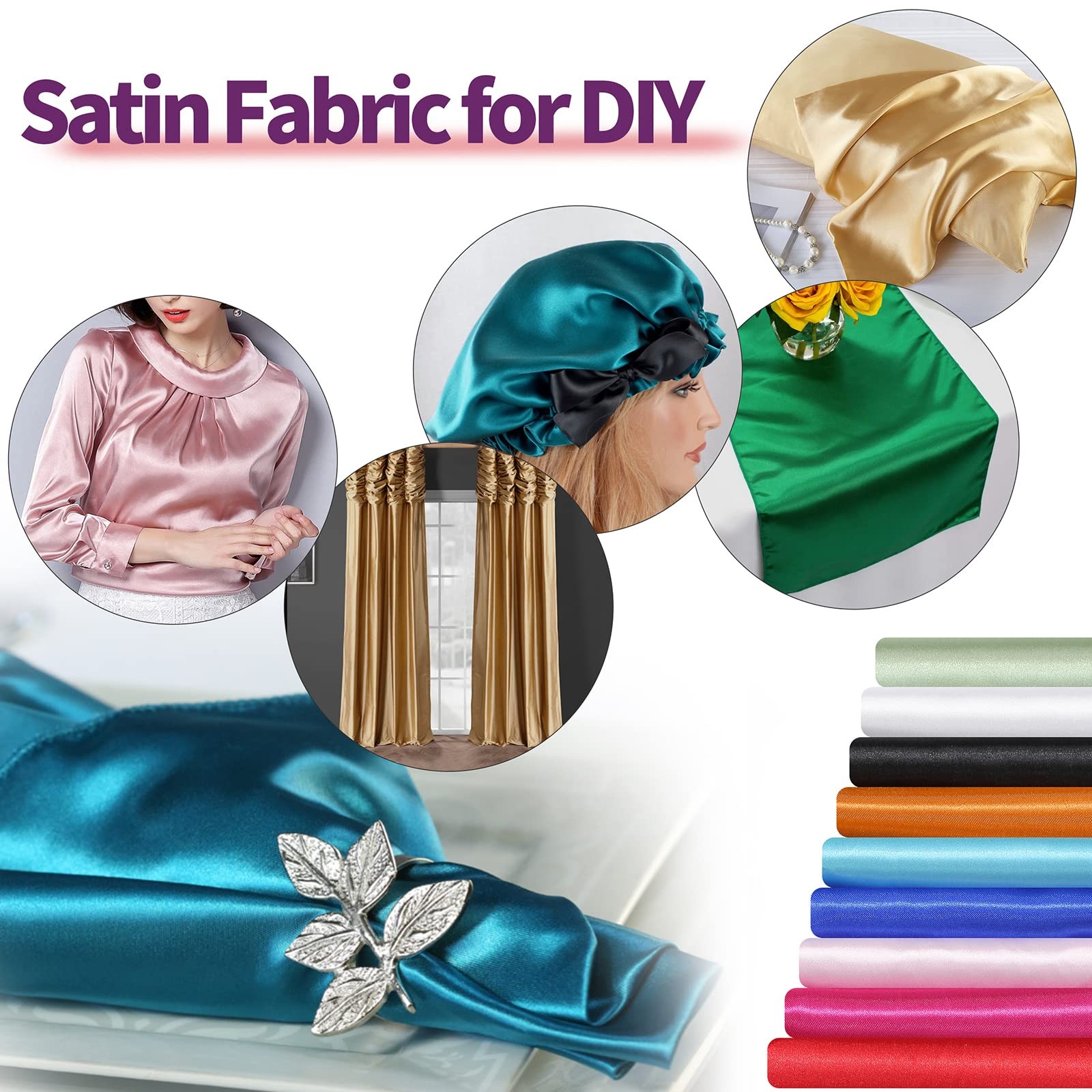 Horbaunal Dark Purple 60″ Wide Charmeuse Satin Fabric By The Yard