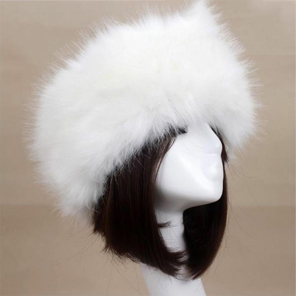 Women’s Winter Russian Fluffy Faux Fur Headband Hat Thick Ear Warm Snow Ski Cap