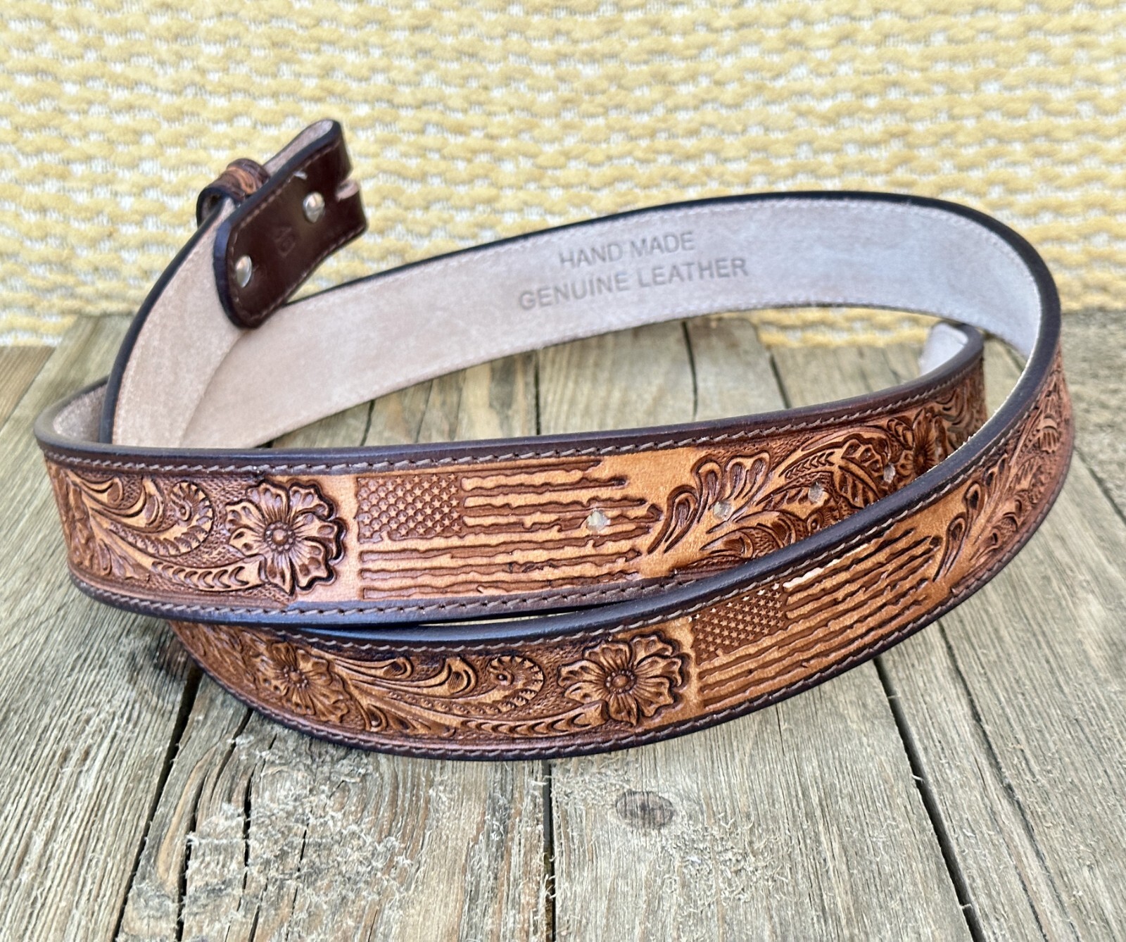 Western Belt Handmade Strap Men’s Full Grain Leather No Buckle Cowboy Rodeo Belt