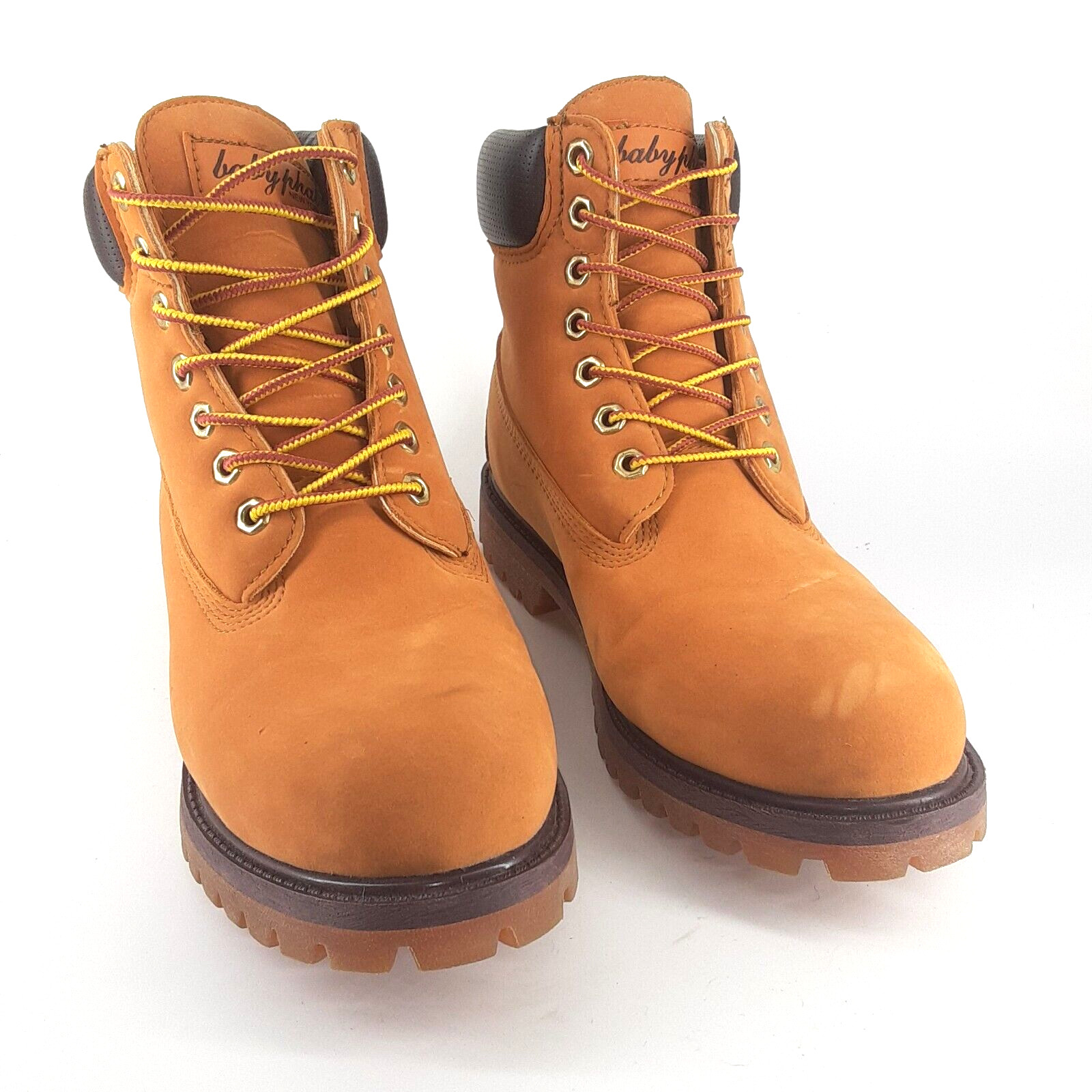Vintage Baby Phat Nubuck Wheat Synthetic Leather Construction Boots 9 RARE NWOB