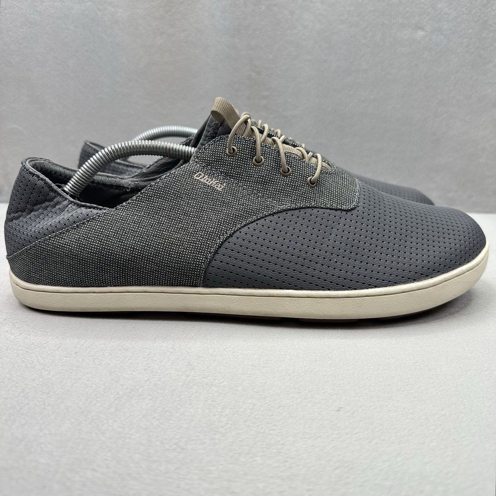 OluKai Nohea Moku Mens Size 12 Shoes Slip-On Gray Mesh Comfort Sneakers