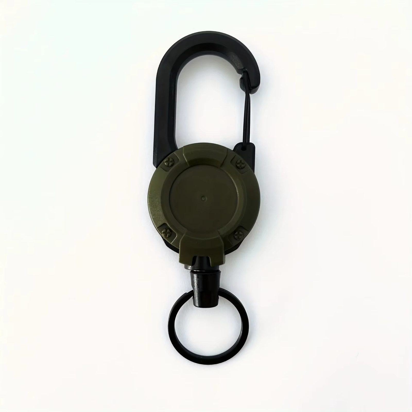 1/2/4Pcs Retractable Heavy Duty Reel Carabiner Keychain Badge Holder Steel Wire