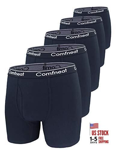 Men’s 5-Pack Big & Tall 3XL-7XL Boxer Briefs Cotton 7X-Large Black Pack-5