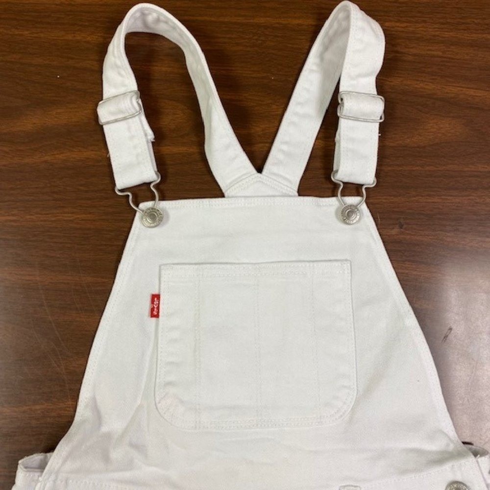 NWT Girl’s Levi’s White Relaxed Fit Stretch Shortalls, size 10 Reg