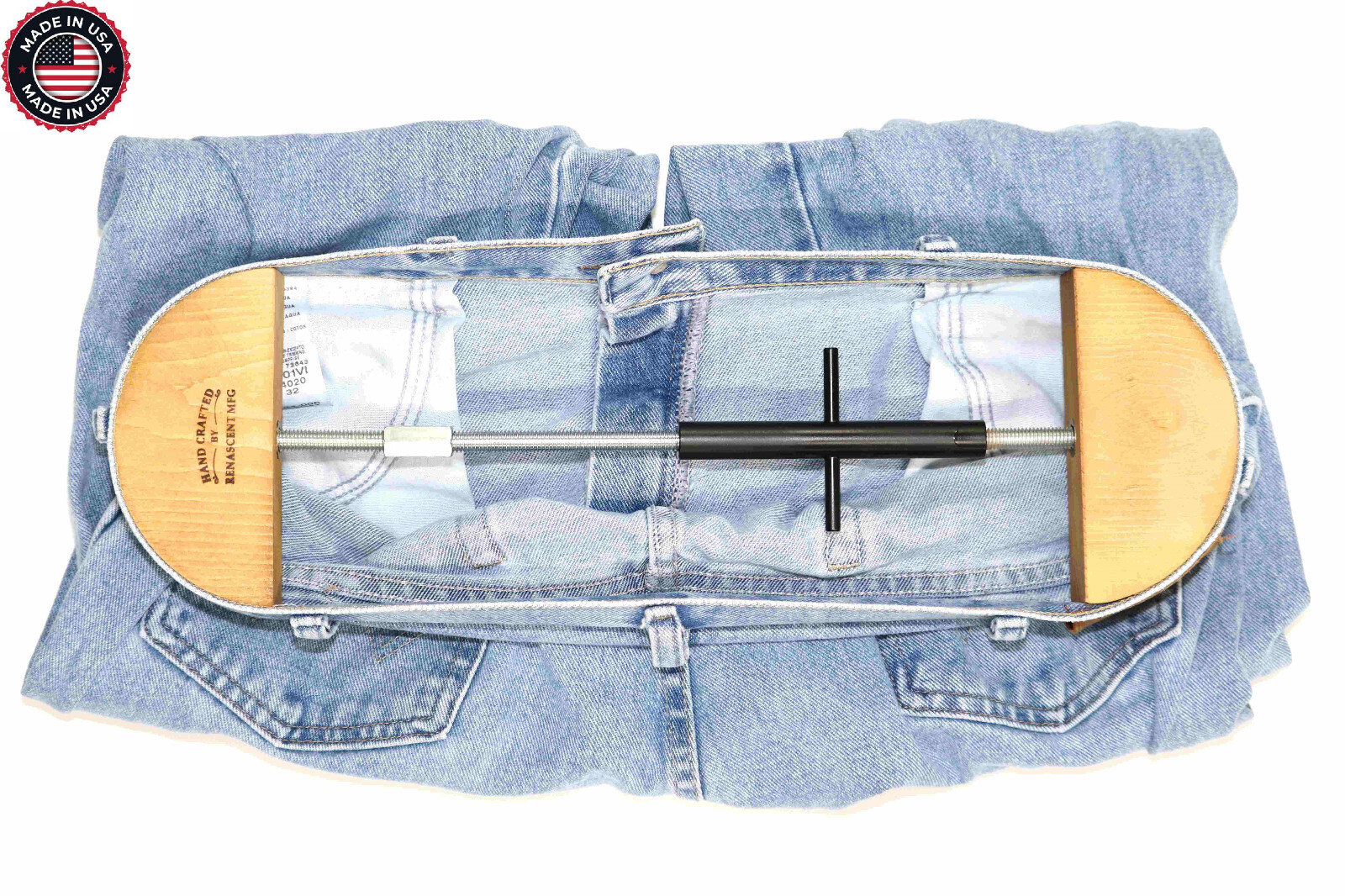 Pant/Jeans Waistband Stretcher – 34″ to 56″ Waist – Made of ALL STEEL & WOOD (L)