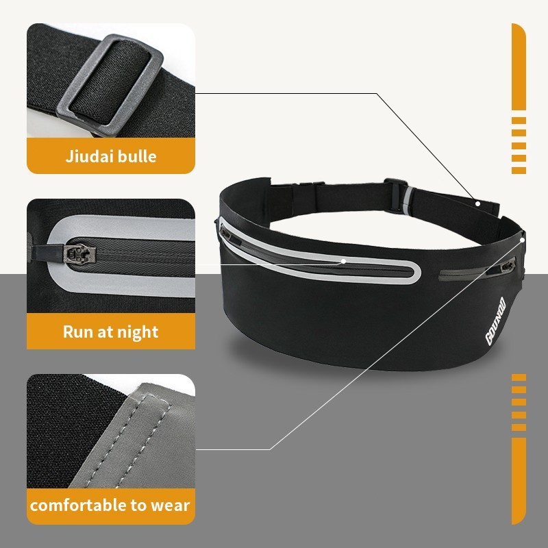 Sports Ultra Slim Fanny Pack Waist Bum Bag Belt Pouch Zip Bag Waterproof Running