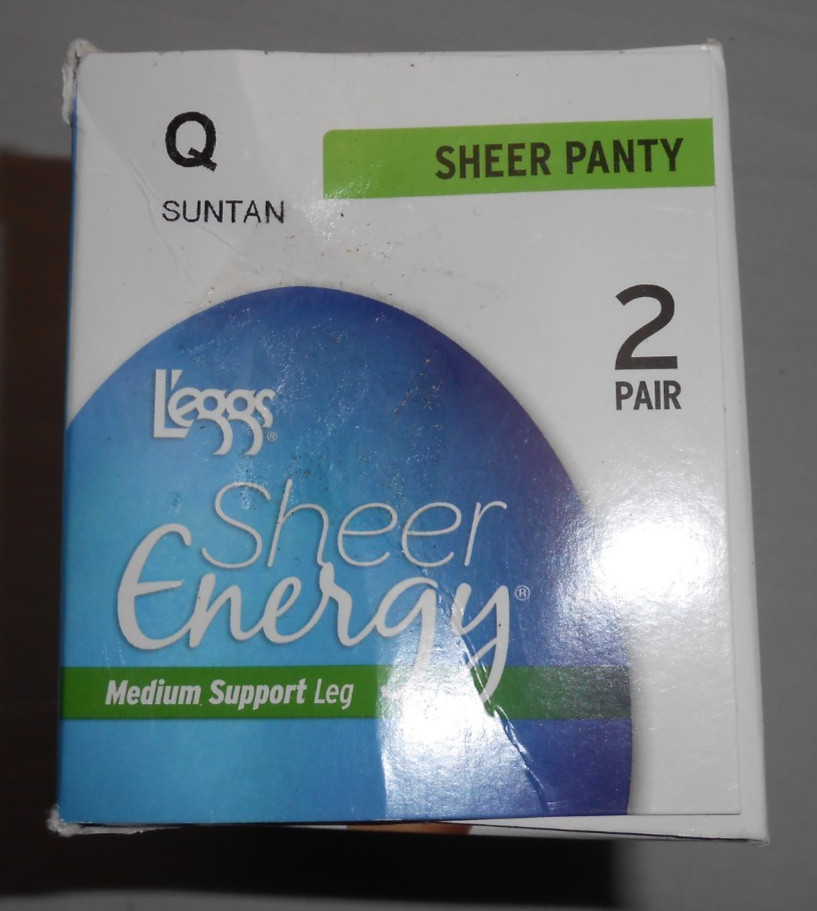 Leggs Sheer Energy 2 Pair (1 Box) Q Sheer Panty Suntan Medium Support Leg NEW