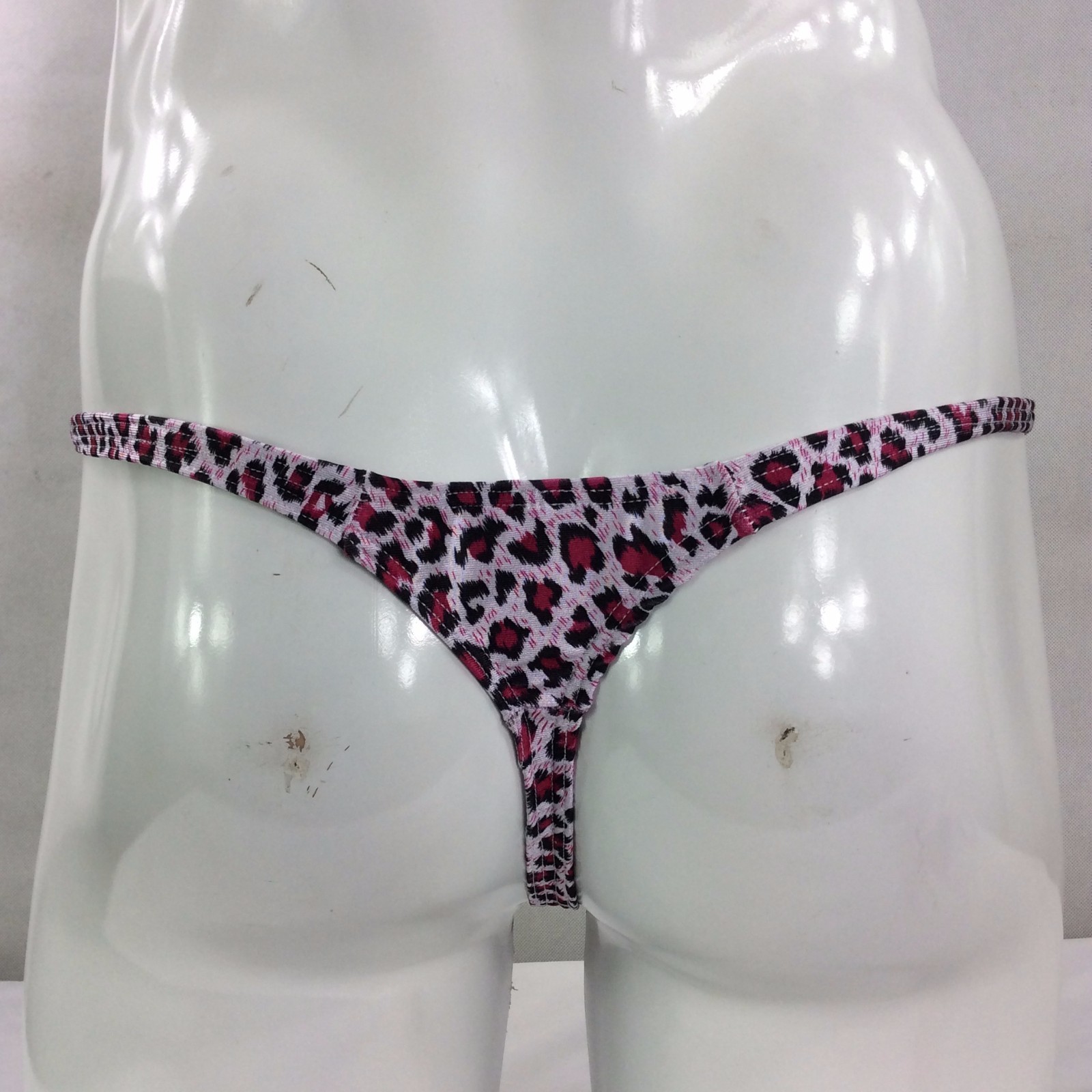 K403 P String Thong Grape Smugglers Contoured Pouch Leopard Printed Swim fabric