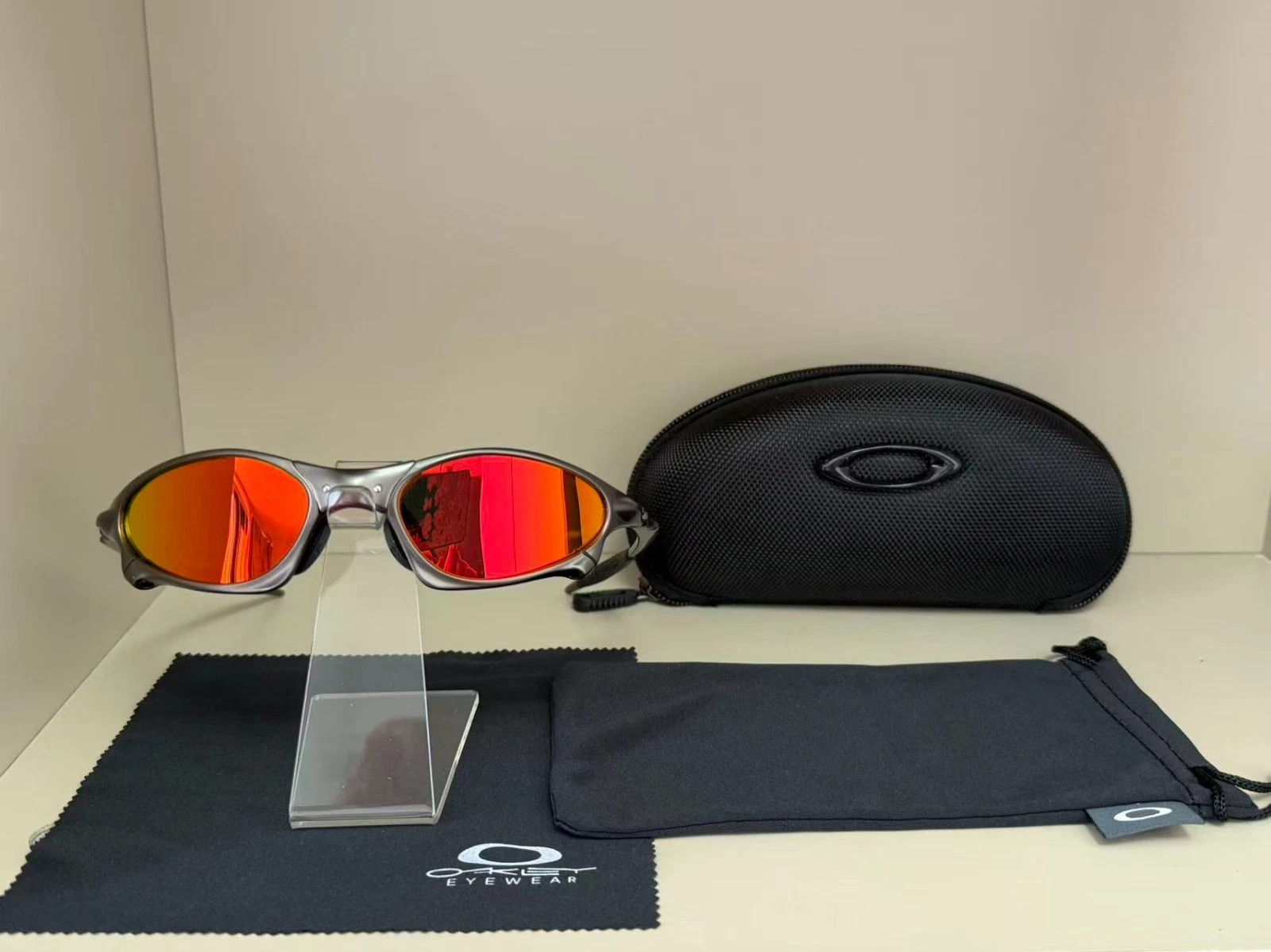 Oakley Penny & Juliet X-Metal Sunglasses Gray Frame Ruby Lens Vintage Rare