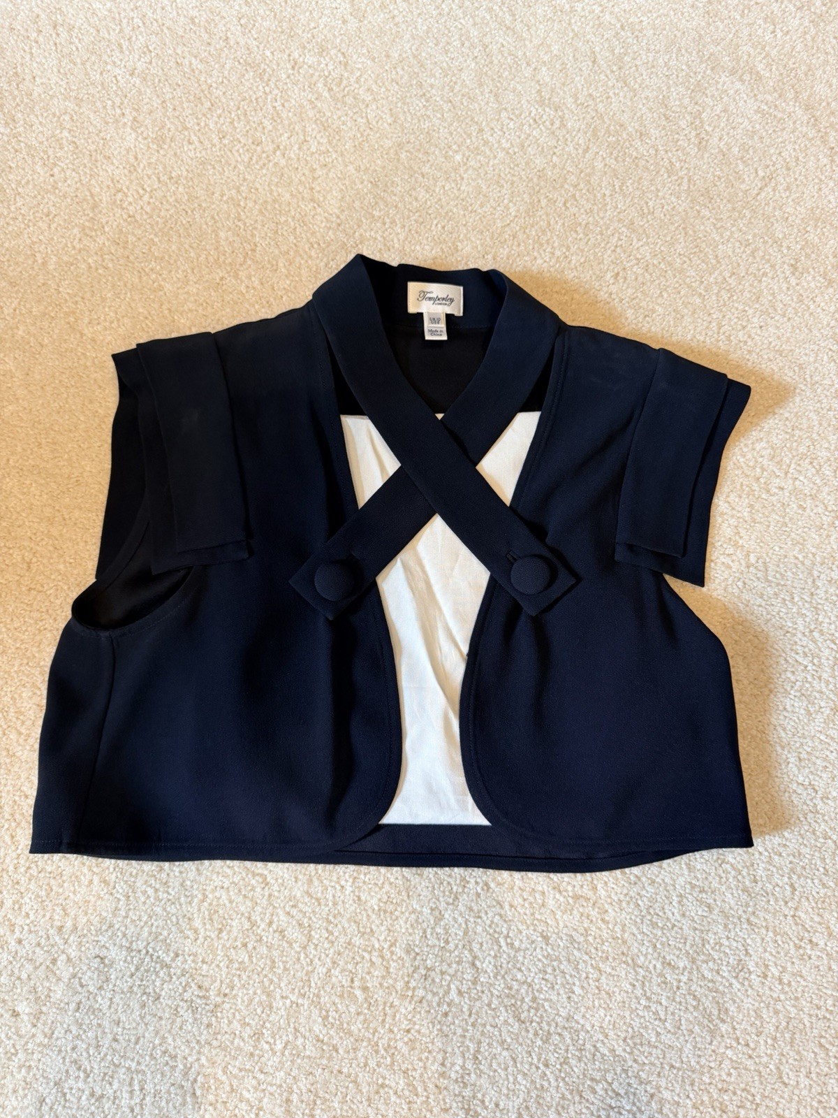 Temperly London Cap Sleeve Cropped Jacket /Top Women’s Size 6 , UK 10