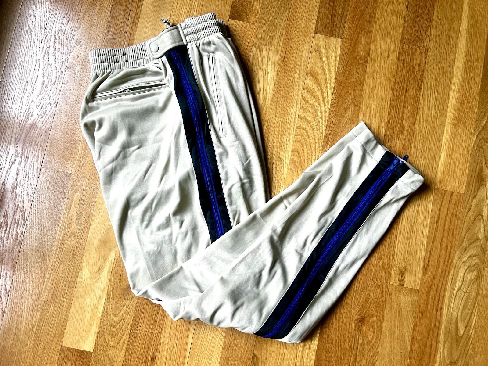 Vintage 80s/90s Solare Sporta Track Pants Mens Med Zip Side Stripe