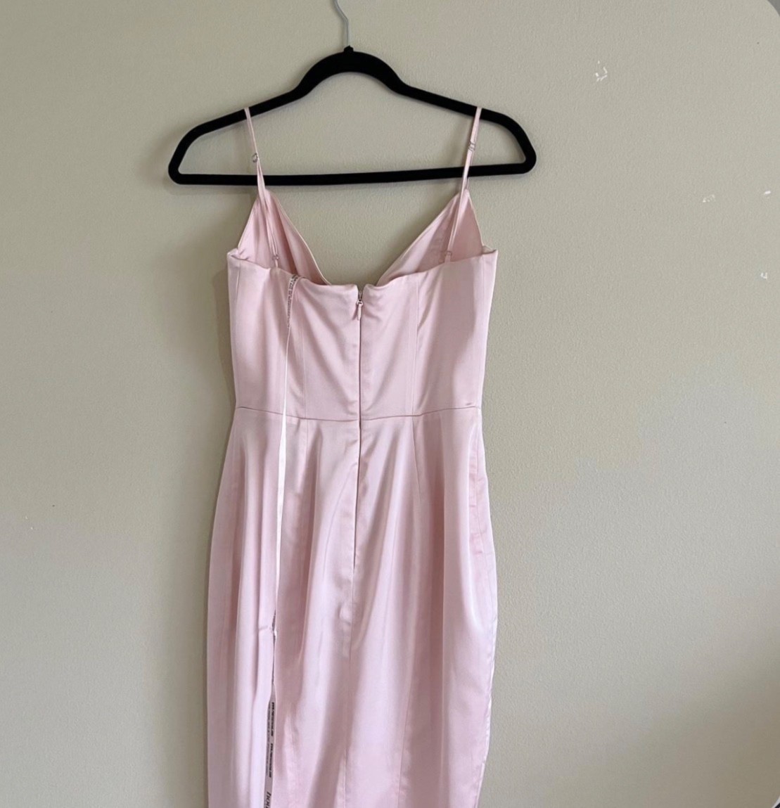 House Of CB Gisele Satin Corset Midi Dress Blush Size Small Cup Size: A-C