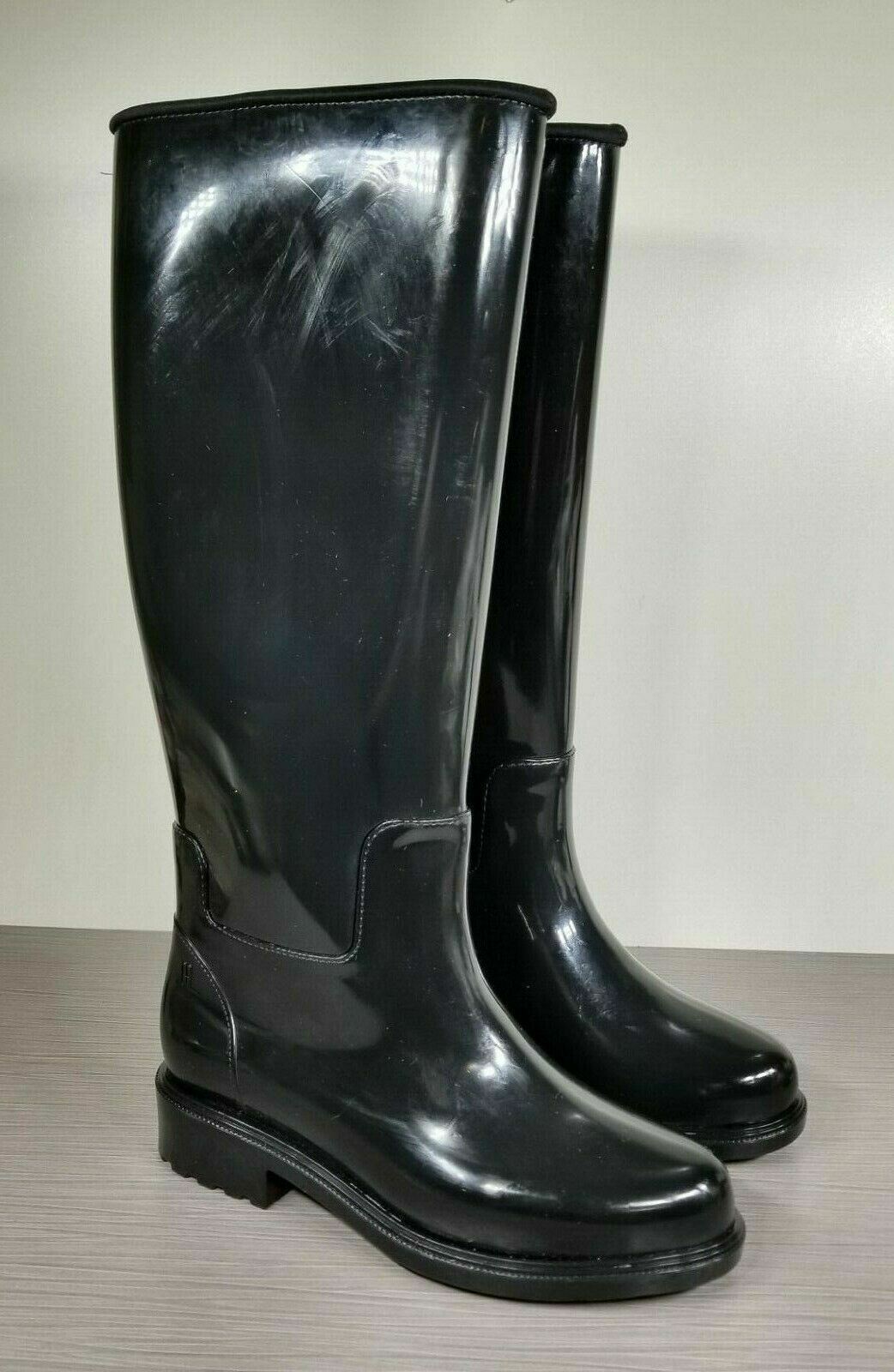 Melissa Fullness Rain Boot, Black Gloss, Like Hunter, Womens Various Sizes
