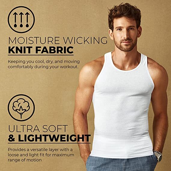 3-12 Pcs Mens 100% Cotton A-Shirt Tank Top Ribbed Solid Undershirt Wife Beater