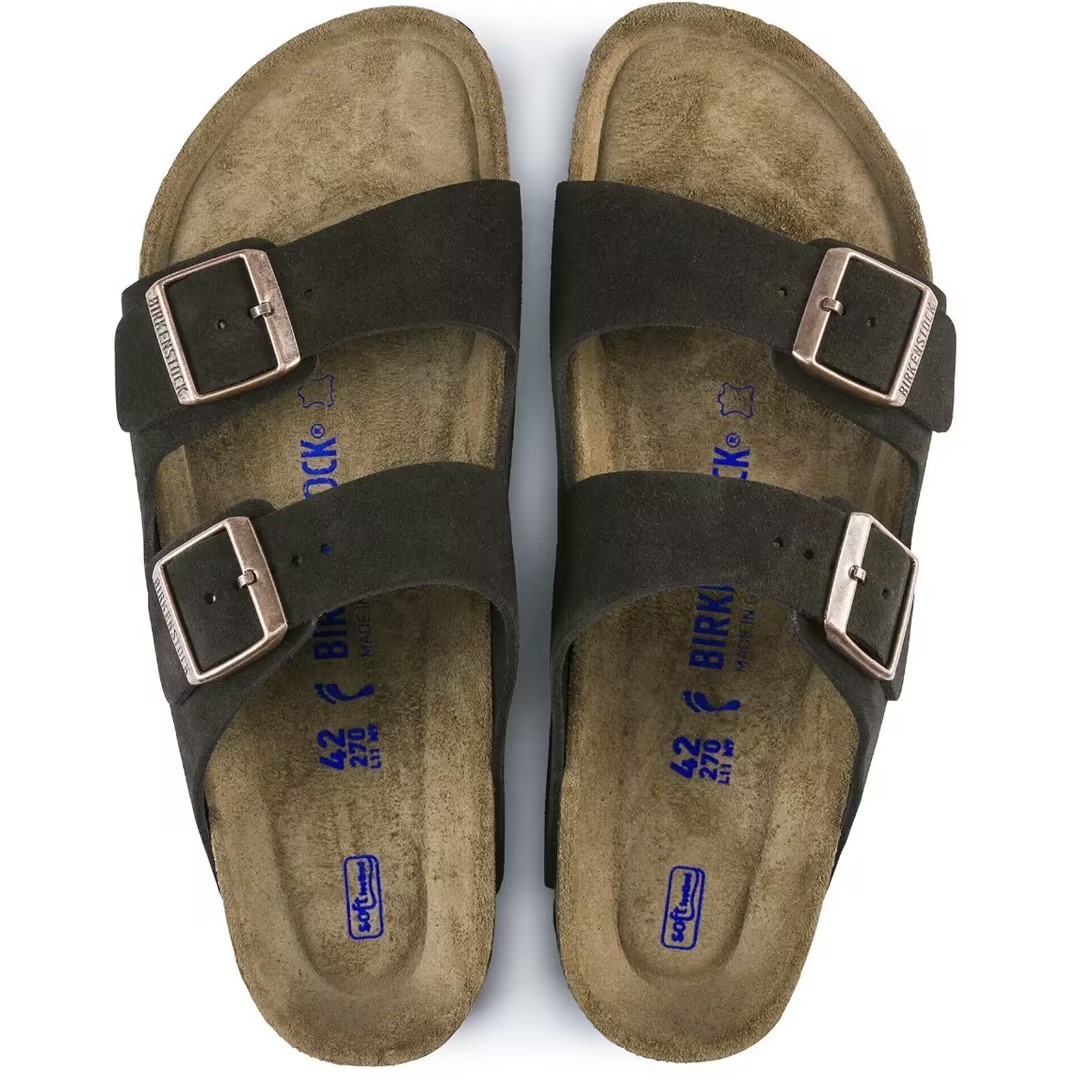 Birkenstock Arizona Soft Footbed Sandals Taupe Suede Leather Shoes EU37-45