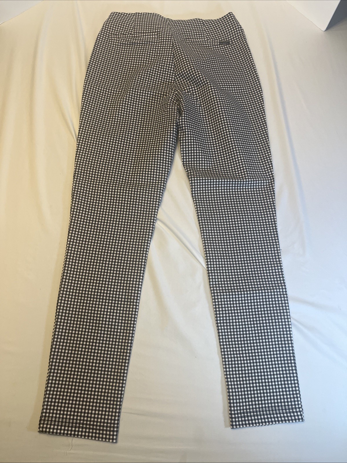 Calvin Klein Womens Pants Size 4 Black White Checker Stretch Career Slim Fit