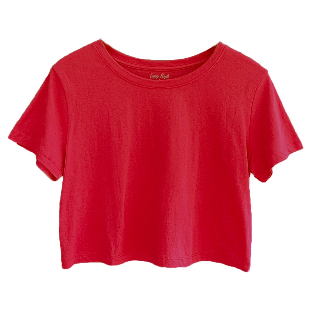 Women’s Loose Fit Crop Tops Round Neck Short Sleeve Casual 100% Cotton T-Shirts