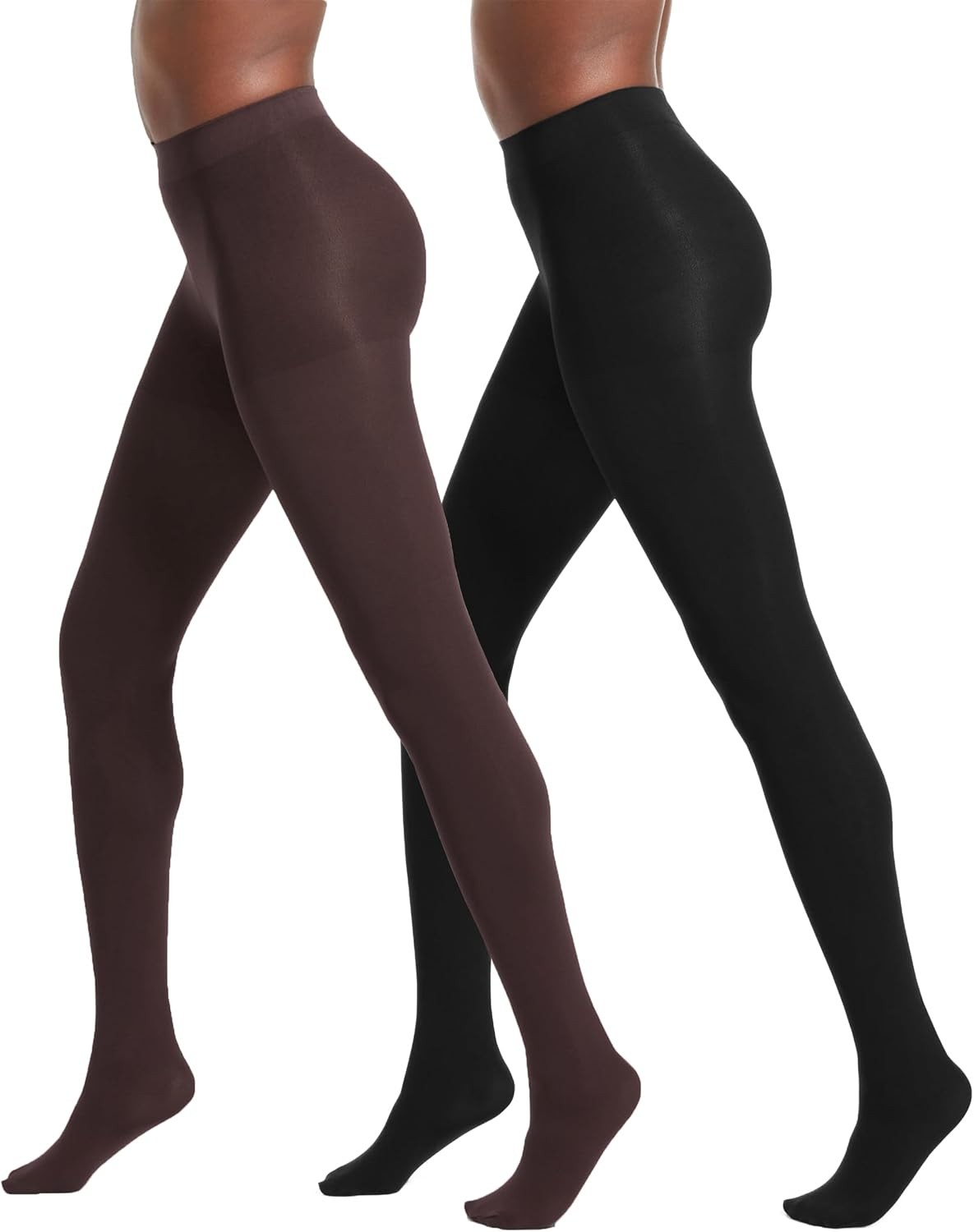 Women’s Control Top Tights Super Opaque 90 Denier Shaping Pantyhose 2 Pack
